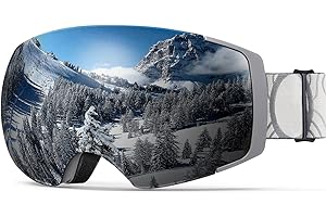 OutdoorMaster Maschera da Sci PRO, Senza cornice, Lenti intercambiabili Occhiali da Sci Snowboard, Protezione UV400 Maschera Sci da Donna&Uomo