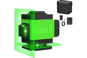 Onherm Livella Laser Autolivellante 360°, 50 Metri Laser Verde Verticale/Orizzontale a 8 Linee, ±3° Livellamento Automatico, Ricaricabile, IP54 Antipolvere Impermeabile