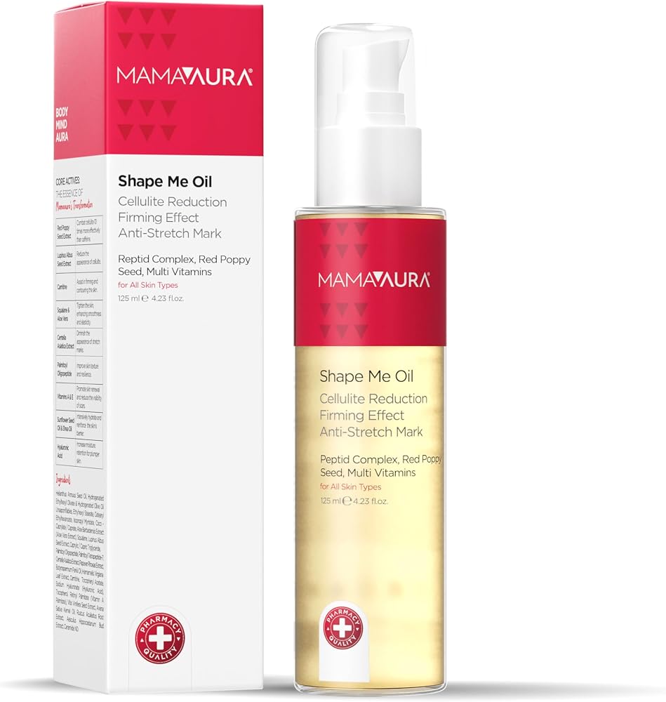 Mamaaura Shape Me Oil, Doğum Sonrası Sıkılaştırıcı Çatlak ve Selülit Bakım Yağı, 125 ml