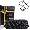 Unifab African Net Sponge Authentic Real African Exfoliating Net Bath Sponge Wash Cloth Exfoliating Washcloth African Net Cloth Body Scrubber for Shower Black