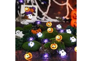 Coquimbo Halloween Decorations Lights, 10FT 30 LED Pumpkin Bat Ghost Battery Operated String Lights for Indoor Outdoor Halloween Party Decorations Gifts