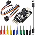 Youmile Mini Logic Analyzer 8 Channels 24MHZ Type-C interface microcontroller ebugging Protocol Analysis ARM FPGA with USB to Type-c cable Test Hook Clip connecting Cable