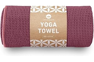 Lotuscrafts® Yoga Handtuch rutschfest für Yogamatte, rutschfester als klassisches Yoga Handtuch rutschfest mit Noppen dank großflächiger Silikonbeschichtung, Yogatuch rutschfest, Yoga Tuch 183 x 61 cm