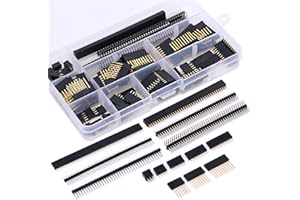 Glarks Stiftleisten-Set, 112-teilig, 2,54 mm, Stecker und Buchsen, Sortiment, 100 x stapelbare Shield-Leiste und 12 x Breakaway-PCB-Platinen-Stiftleiste für Arduino Prototype Shield