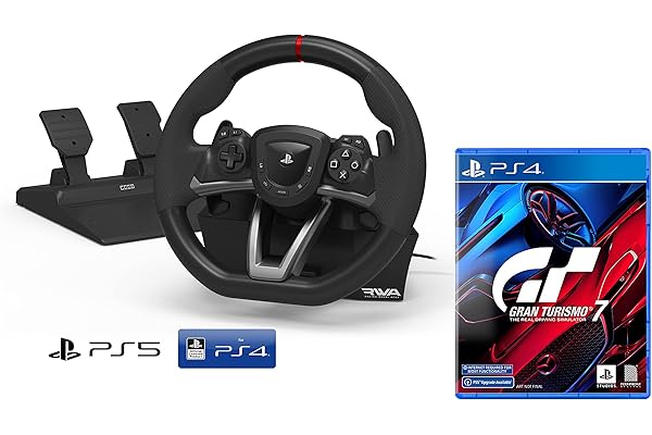 USB Volant PS5 et pédales Sony Playstation 5 sous licence PS4/PS5/PC [Nouveau modèle compatible avec PS5] + Gran Turismo 7 [PS4/PS5]