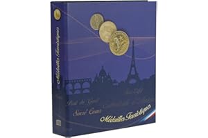 SAFE Album pour Médailes Souvenir avec 4 Feuilles pour 60 médailles | avec mécanisme stable à 4 anneaux