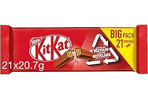 KIT KAT KitKat Milk 2 Finger Chocolate Biscuit Bars Multipack, 21 x 20.7 g