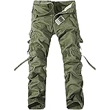 Mens Casual Cargo Pants Work Wear Utility Multi Pockets
