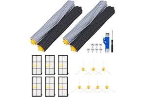 JISSTA Accesorios Recambios para iRobot Roomba 800 900 Serie 860 865 870 880 896 960 966 976 980 Aspiradora, Repuestos Cepillos para Roomba,2 juegos de Cepillos Principales,6 Filtros,7 Cepillos Laterales