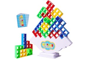 Jiosdo Tetra Tower, Tetris Tower Spiel, Tetra Tower Spiel Erwachsene, Schaukelstapel Hoch Kinder-Balance-Spielzeug, Team Tower Game Stapelspiel, Stapelturm Wackelturm Balance Spiel
