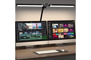 WOPUTNE LED Desk Lamp with Clamp, 3 Colour Modes & Stepless Dimming – Desk Light for Office, Study, or Reading. Desk Lamp Clamp with Memory Function, Perfect for Desk Lights for Office and Home Use (13W )