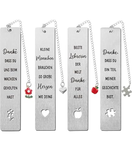 Clabby Dankes-Geschenkset Für Lehrer – 6 Holzstifte, 6 Karten & Juteschnur, Geschenkidee Zum Schuljahresende