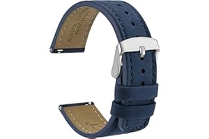 WOCCI Retrò Cinturino per Orologio, Pelle Nabuk, Cinturini di Ricambio a Sgancio Rapido, Fibbia in Acciaio Inossidabile, 18mm 20mm 22mm