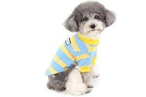 ZUNEA Jerséis para Perros Pequeños Abrigos Invierno Cálido Suéter Cachorros Ropa de Punto Sudaderas de Algodón Suave a Rayas Mascotas Chaqueta Ropa para Perros Chihuahua Niña Niño Azul L