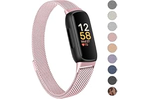 Oumida Pulsera compatible con Fitbit Inspire 3 pulsera para hombre y mujer, de acero inoxidable de alta calidad, con imán fuerte, correa de reloj para Fitbit Inspire 3, color rosa