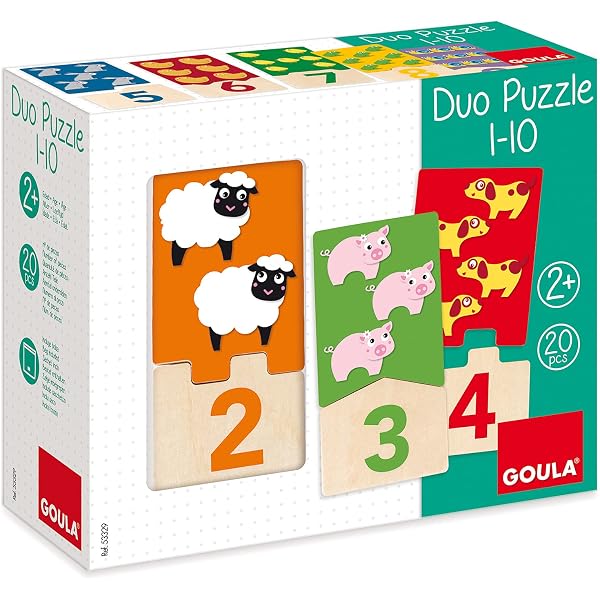 Lenbest 3 Puzzles De Madera Con Asa – Animales De Granja, Bosque, Números Y Formas, Juguete Montessori Para Niños De 1 A 3 Años