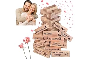 GUO-SWY Spiel mit frechen Blöcken, 48 Stück, super frech, für Erwachsene, französisch, stapelbare Holzspiele für den Valentinstag, Spiel für Erwachsene, Paar, stapelbar, Turm, für Paare