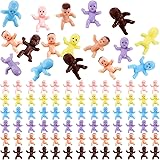 180 Pieces Mini Bebes En Plastique 1 Pouce Bebe Poupee Pour Faveurs De Fete De Baby Shower Decorations De Fete Douche De Bebe Et Artisanat Brun Fonce Latin Rose Amazon Fr Jeux Et