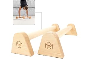 ‎MÜLLER & BLUM Müller & Blum Premium Holz Liegestützgriffe extra lang/nachhaltige und rutschfeste Calisthenics Parallettes/Yoga, Liegestütze oder Handstand Griffe/Push Up Bar für In- und Outdoor