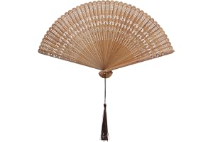 Angoily bambu solfjäder – elegant fack för bröllop och dans – vikbar solfjäder med tofs – vintage tillbehör för sommarfester