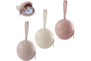 PandaEar 3 Stück Silikon Schnullerhalter Schnullerboxen | Reise Baby Schnuller Aufbewahrungsbox | Universelle Schnullerha Schnullertasche für unterwegs| BPA-frei (Rosa)