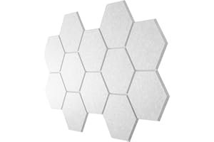 BEWAVE Acoustic Panels, 12 Pack Self Adhesive Hexagon Sound Proof Acoustic Tiles High Density Padding for Wall, Acoustic Treatment for Studio, Office Home