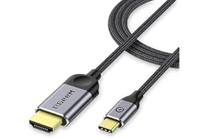 QGeeM USB C to HDMI Cable Adapter 4ft 4K, USB Type C to HDMI Thunderbolt 3/4 Compatible for iPhone 15 Pro Max,Galaxy,MacBook Pro/air,IPad pro,Surface,Dell XPS,HP,Thinkpad,Pixelbook, and More-1.2M