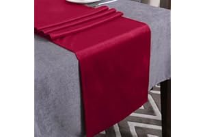 WAITER TREE Table Runner for Dining Table 35x300 cm, Washable Velvet Dresser Scarf Luxury Rustic Farmhouse Table Runners for Home Dining Coffee Table - Red