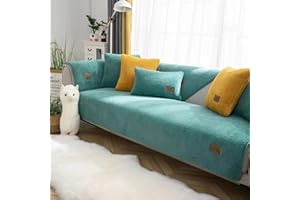 ‎GLUHBIRNEN Gluhbirnen Sofabezug Samt, Sofadecke, Sofadecken für Sitzfläche, Sofa Überwurf, Sofa Überzug l Form, Couch Überzug, Sofaschoner rutschfest, Decke Sofa Schutz, Bohnengrün, 70 * 70CM