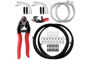 Glarks Kit de carcasa de cable de freno de bicicleta, 73 piezas, incluye línea de freno de bicicleta, tubo guía de cable de fideos de freno de bicicleta en V, carcasa de cable de cambio de bicicleta
