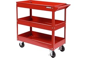 JOMAFA Carro DE Taller para Herramientas 3 BANDEJAS Profesional con Ruedas Estantes de Almacenamiento y Asa Lateral para Garaje Mecánico Hogar