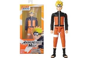 Bandai - Anime Heroes Mega - Naruto Shippuden - Figurine Naruto Uzumaki 30 cm - Grande Figurine articulée - Figurine Manga - Licence Officielle Naruto - Jouet Enfant 4 Ans et + - 38151