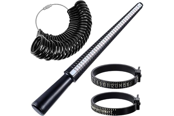 4 stycken ringstorleksknivar, set, ringmall ringstorleksmätare ringstorlek mätning ringstock ringmått ring storlek mätskala set för mätning av ringdiametrar storleksstandard