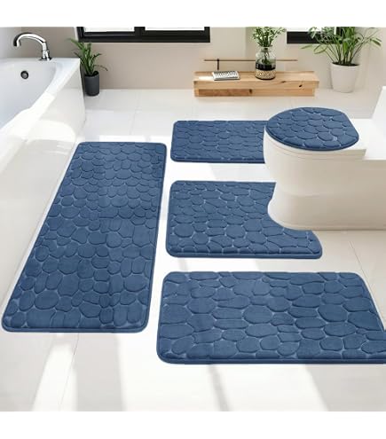 4-teiliges Duschvorhang-Set 'Cool Tropics' – Mit Marihuana-Blatt-Muster, Wasserdicht, Inkl. Matte, Badematte Und WC-Sitzbezug