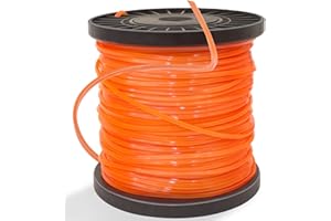 Zeqeey Mähfaden Trimmerfaden Nylon Quadratischer Rasentrimmerfaden 0,095 Zoll 2,4 mm x 100 m Nylonschnur für Garten Rasentrimmer und Elektro-Trimmer, Orange J24X