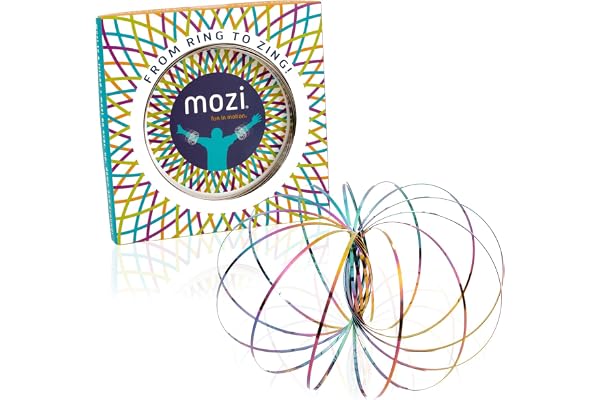 Mozi Anneau Géométrique Anti Stress Magic Flow – Jouet Enfants Facile à Utiliser - Anneau Cinétique 3D Slinky, Jouet pour Enfants et Adultes (Iridescent)