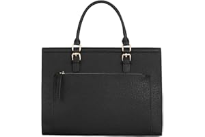 CRAZYCHIC - Sac à Main Cabas Fourre-Tout Zip Femme Grande Capacité - Lycéenne Etudiante Fille - Porte-Document Business Travail Scolaire Format A4 - Cartable Porté Epaule Bandoulière - Noir