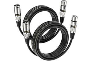 EBXYA Mikrofonkabel XLR Kabel DMX Kabel 2er-Pack 3M, Symmetrisches Audiokabel Stecker auf Buchse für Studio, Bühne, Mischpult