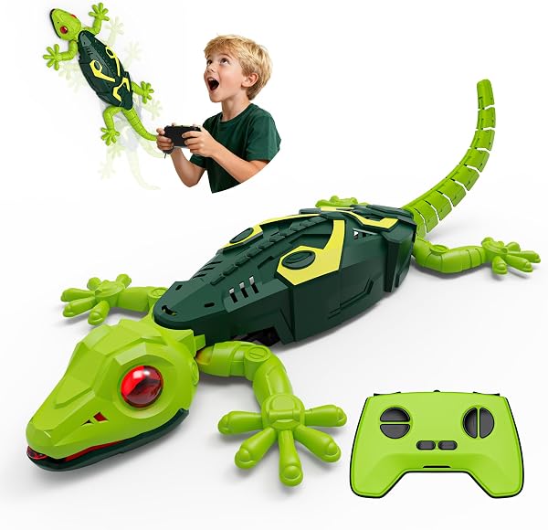 Yidoroye Macchina Arrampicata Geco Telecomandata, Giocattolo Lucertola Robotica Realistica, Adatto a Bambini dai 3 agli 8 Anni, Può Arrampicarsi sui Muri, Design Camaleonte, Regalo di Natale(Type-2) - 1