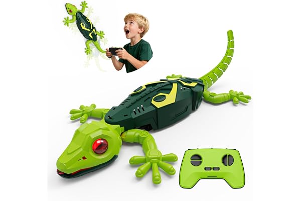 Yidoroye Gecko Radiocommandé Qui Rampe sur Le Sol, Et Les Murs Jouet Lézard Robot Vivant avec Yeux Lumineux,Cadeau Lézard Robot Grimpeur pour Garçons 3 4 5 6 7 8 Ans, Jouet Caméléon de Noël