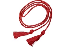 THATYRO 66 Inches Tassel Cord Graduation, Braided Solid Color Honor Cords, Graduation Honor Cords Rope Belt, Graduation Ropes High Honor for Grad Days (Red)
