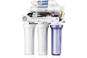 iSpring RCC1DP Tankless RO/DI System, 5 Stage De-ionization Reverse Osmosis Water Filter, High Performing 150 GPD Tankless RO Water System for Aquarium with DI Water Filter & Pump