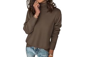 Zeagoo Maglione da donna a collo alto, elegante, a maniche lunghe, casual, a maglia, per autunno e inverno