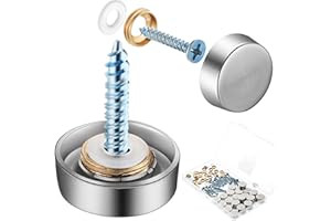 HOTOP 32 Pezzi Tappo Decorativo per Viti a Specchio Coperchio a Vite in Acciaio Inossidabile Elementi di Fissaggio per Specchietti, Segno di Pubblicità Hardware, Chiodi, Costruzione