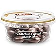 Tropgo Chocolate Coated Almonds 150gm Chocolate Tub - Non-GMO Almonds Nuts Covered in Rich Chocolate - Ready-to-Eat Choco Snacks for Kids and Adults