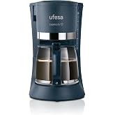 Ufesa Capriccio Drip Coffee Maker 12, 1.2L Jug, 12 Cups, 680W, Permanent Filter, Non-Stick Heating Plate, Anti-Drip System, A