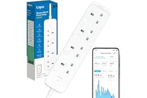 Tapo P304M Smart Plug Power Strip, Energy Monitoring, MATTER Certified, Surge Protection, Zero-Crossing Detection, Remote Control, Voice Control with Apple Alexa Google, Schedule and Timer, Away Mode