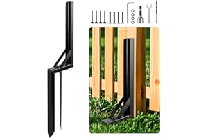 Orifesio Fence Post Repair Kit, Metal Fence Repair Spike, Heavy Duty Fixed Anchor, Steel Fence Post Support, Garden Ground Stakes for Repairing Tilted Broken Wooden Fence Posts, 1 Pack