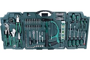Brüder Mannesmann M29085 Premium universal och hushållsverktygslåda, blå, 89 delar