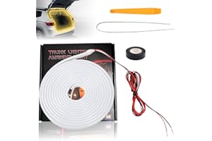 CALENXY 4M Kofferraum Lichtstreifen, Dynamic Flowing Car Trunk Light Strip, Kofferraum Beleuchtung LED Band, Automatischer Sensor Tail Box Light Strip für Auto Kofferraum Dekoration (Warm)